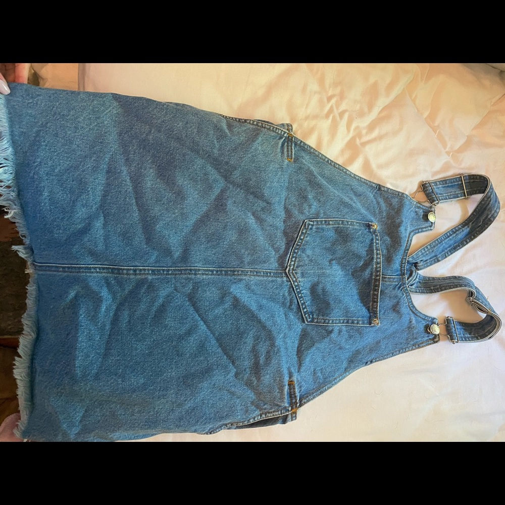 Denim overall dress